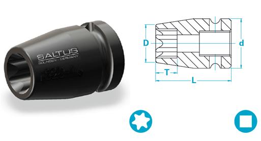 适用于 Torx®+ 螺丝的短款